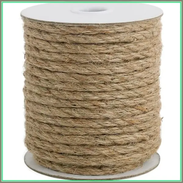 6mm Jute Rope 66ft Natural Heavy Duty Twine for Crafts, Cat Scratching, Gardening