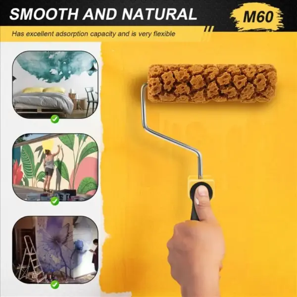 With Handle Texture Pattern Paint Roller Texture Tool M 60 Seaweed Sponge Roller Brush Pattern Tool M 80