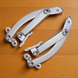 2Pcs Heavy Duty Cabinet Door Gas Support Satin Silver Metal Struts Stopper Lid Stay Open Max 90 Degree Spring Lift Shocks