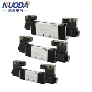 4V120-06/4V220-08/4V320-10/4V420-15 Solenoid Valve 2 Position 5 Port Pneumatic Air Valves DC12V DC24V AC110V AC220V Double Coil