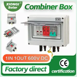 Solar photovoltaic PV Combiner Box DB With Ground Wire 1 in 1-out DC 600V Fuse MCB SPD Waterproof 1 string Box IP65 wholesale