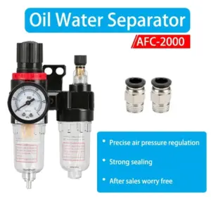 AFR2000+AL2000 G1/4" Air Compressor AFC2000 Oil Water Separator Regulator Trap Filter Airbrush AFC-2000