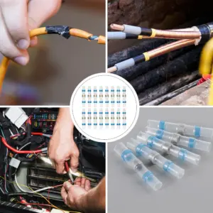 200Pcs Wire Connectors Sealing Butt Connectors Heat Shrink Electrical Terminals Waterproof Solder Sleeves Kit Solder Sleeves