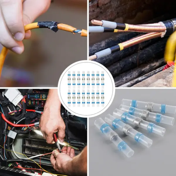 200Pcs Wire Connectors Sealing Butt Connectors Heat Shrink Electrical Terminals Waterproof Solder Sleeves Kit Solder Sleeves