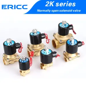 Pneumatic 1 1/2"  2"Normally Open N/O Brass Electric Solenoid Valve DC12V DC24V AC220V AC110V