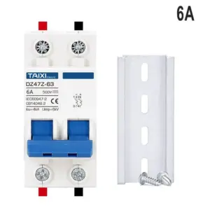 4pcs/set Circuit Breaker 6/10/16/20/25/32/40/50/63Amp DC Photovoltaic MCB Solar MCB W/DIN Rail&screws 2P DC500V DC Photovoltaic