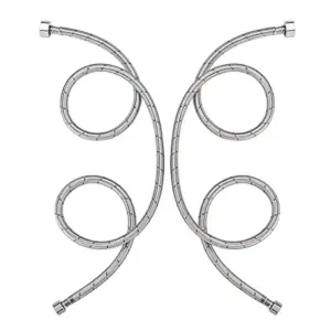 Length Faucet Flexible Hose 1/2- FIP x 3/8- Compression Braided Stainless Steel Supply Lines for Bathroom Faucet, Pack of 2