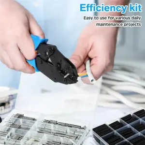 Exquisite-Uninsulated Butt Connector Kits Wire Butt Splice Connectors,Heat Shrink Tubing Kits Wire Crimping Tool For 26 To 6 Gau