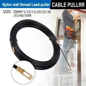 3mm Fiberglass Cable Push Puller 5-40M Electric Guide Device Duct Rodder Fish Tape Wire Conduit Electrical Cable Puller Aid Tool