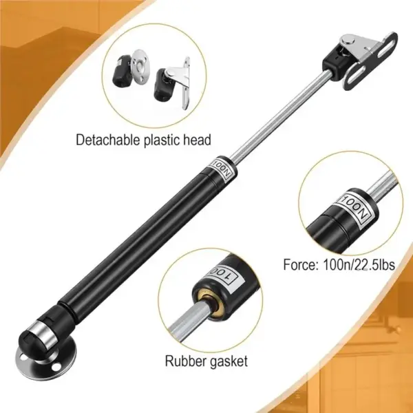 A93Z 10 Inch Gas Struts 10Pcs Heavy Duty For Cabinet Lid Support Soft Open Spring Shock Prop, Supports 100N/22.5Lb