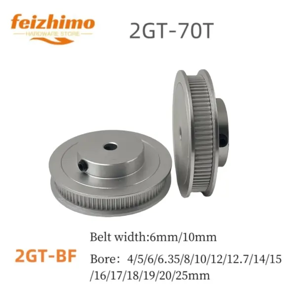 3D Printer Parts GT2 Timing Pulley 2GT 70T Tooth Teeth ,Bore 5/6/8/10/12/14/15/16/17-20mm Synchronous Wheels Width 6mm/10mm Belt