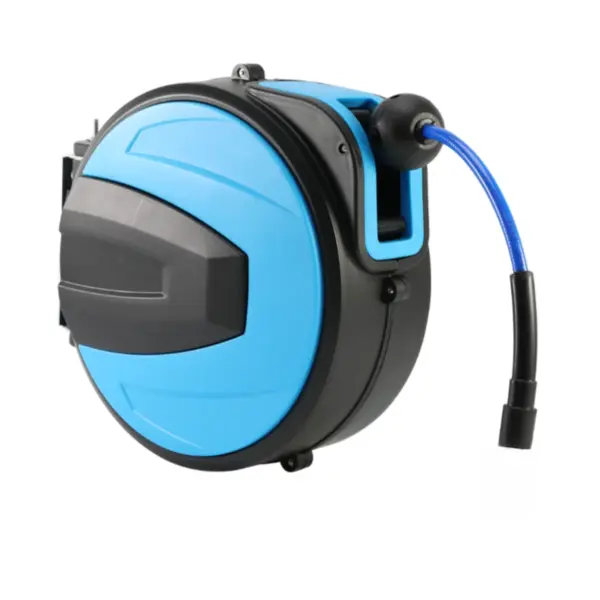 Retractable Air Hose Reel,  Auto Rewind Air Compressor Hose Reel with EU Quick Connect Coupler, 180° Swivel Wall for Auto Repair