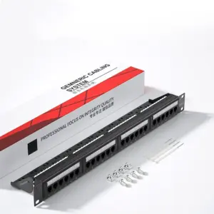 2024 Network Cable Management Patch Panel 24 Ports 1U 19 Inch Rack Mounted Metal Cat6 Distribution Frame