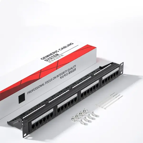 2024 Network Cable Management Patch Panel 24 Ports 1U 19 Inch Rack Mounted Metal Cat6 Distribution Frame