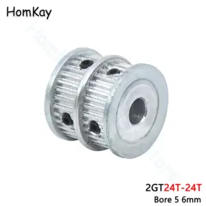 2GT Timing Pulley Bore 5 6mm Double side Gear GT2  24T-24T Synchronous Wheels CNC 3D Printer Accessories for Belt width 6 10mm