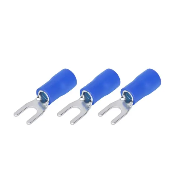 300PCS Durable SV1.25-4 Insulated Fork Spade Terminals Blue PVC U Type Wire Connector Electrical Crimp Terminal Crimping Use