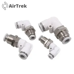 1/10/20 PCS PLM 4-16mm Bulkhead Elbow Pneumatic Fitting L-Type Push-in Air Hose Tube Connector  for Compressor Tools