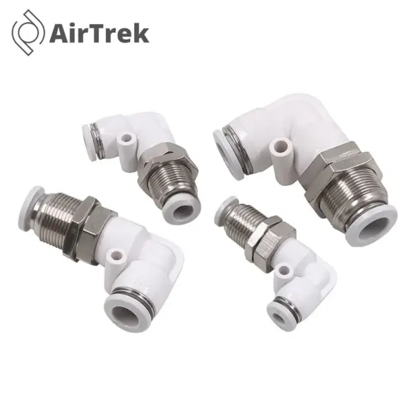1/10/20 PCS PLM 4-16mm Bulkhead Elbow Pneumatic Fitting L-Type Push-in Air Hose Tube Connector  for Compressor Tools
