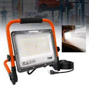 7000 Lumens LED Work Light Portable IP66 Waterproof Outdoor Floodlight Adjustable Work Site Lighting for Garage Workshop