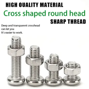 440pcsM3, M4, and M5 stainless steel Phillips head screws and nuts, /Phillips/countersunk screws, for DIY hardware and furniture