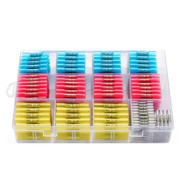 ABRW-210PCS Heat Shrink Butt Connectors, Marine Grade Electrical Wire Connectors Kit, For Cable, Boat,