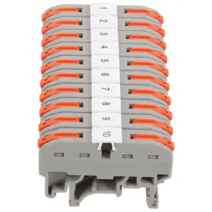 10Sets Quick Connect Din Rail Terminal Blocks for Electrical Wiring Solid Stranded Flexible Copper Wires Control Cabinets Power