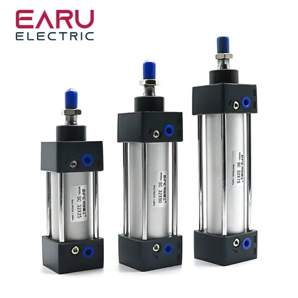 Standard Air Pneumatic Cylinders SC 32/40/50/63mm Bore Double Acting 50/75/100/125/150/175/200/250/300/350/400/500/1000mm Stroke