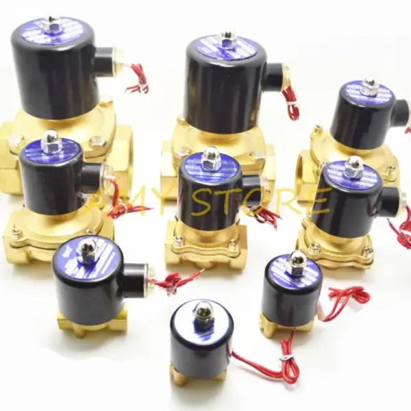 Electric 2W Solenoid Valve Brass Pneumatic Valve NC Normal Close for Water Oil Gas BSPP 1/8" 1/4" 3/8" 1/2" 1" 1-1/4" 2" Thread