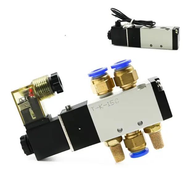 4V110-06 1/8 Inch Pneumatic Solenoid Valve 5 Way Port 2 Position Gas Air Electric Magnetic Valves DC12V 24V 110 V220V Coil Volt