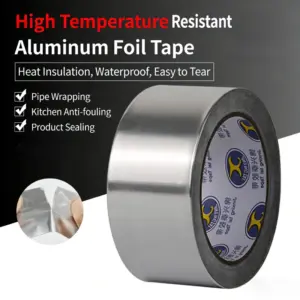Aluminum Foil Tape Heat Resistant Waterproof Strong Adhesive Kitchen Stove Gap Sealing HVAC Duct Repair Tape 20m 1roll
