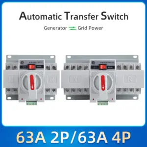2P 4P 32a-63a type automatic ats dual power transfer switch Transfer Switch 4P Power Transfer Switch Circuit Breakers 380V MCB