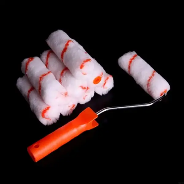 831F Paint Roller Set Paint Handle with 5 Roller & Tray Efficient Paint Tool Easy to use Paint Set Simple Operate for DIY
