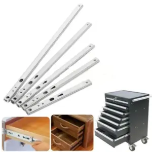 2PCS Smooth Glide Bearing Drawer Slides Two Way Slide Hardware Accessories Drawer Glides 8"-17" Full Extension Drawer Rail