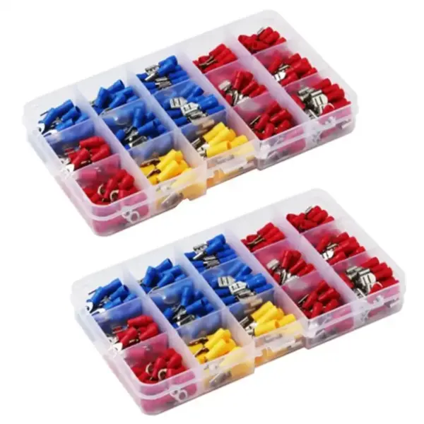 N84R Cable Connectors 560Pcs Assorted Kit New Insulated Electrical Wire Crimp Lugs Splice Spade Butt Ring Fork Terminal Connecti