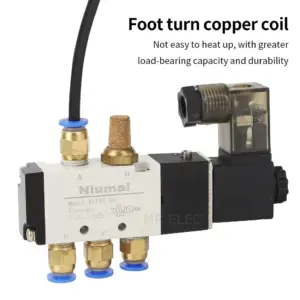 4v210-08 solenoid valve 5 Way 2 Position  1/4"  Pneumatic Control Valve , 12v 24v 110v 220v coil pneumatic valve