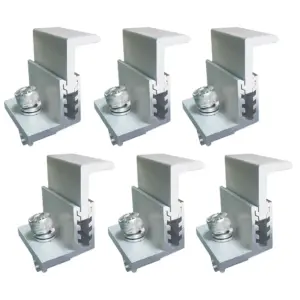 6pcs Solar End Clamp Solar Panel Mounting Z Bracket Aluminum Rail End Clamps Adjustable Solar Panel PV Mounting System