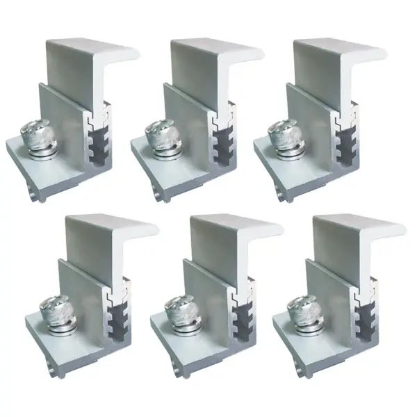 6pcs Solar End Clamp Solar Panel Mounting Z Bracket Aluminum Rail End Clamps Adjustable Solar Panel PV Mounting System