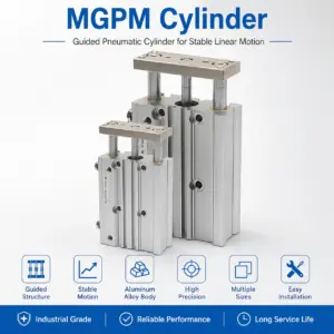 AFR MGPM Compact Guide Cylinder Pneumatic Triple Rod Double Acting Air Cylinder Bore 12/16/20/25/32/40/50mm Stroke 10-300mm