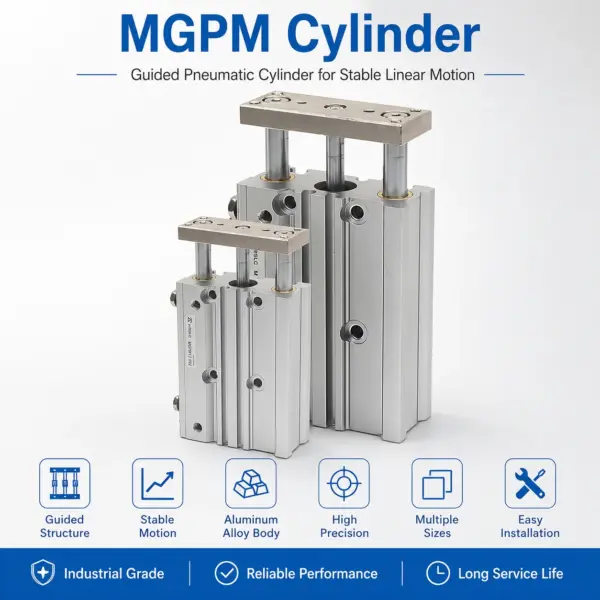 AFR MGPM Compact Guide Cylinder Pneumatic Triple Rod Double Acting Air Cylinder Bore 12/16/20/25/32/40/50mm Stroke 10-300mm