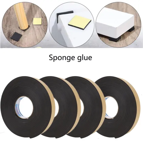 2mm/5mm Thick EVA Foam Sponge Rubber Strip Single Sided Adhesive Soundproof Anti-collision Window Door Seal Strip Weather Strip