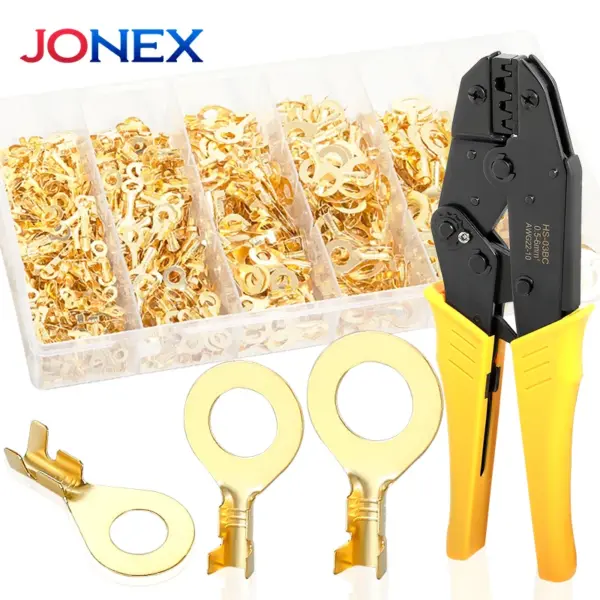 650PCS Ring Crimp Terminals Electrical Wire Connectors M3 M4 M5 M6 M8 M10 Round Brass Ferrule Lugs For Quick Splicing Cables