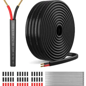 16 Gauge 2 Conductor Wire, 16AWG Low Voltage Tinned Copper, Outdoor Direct Burial, UV Resistant Cable for Auto Marine LED - 30FT