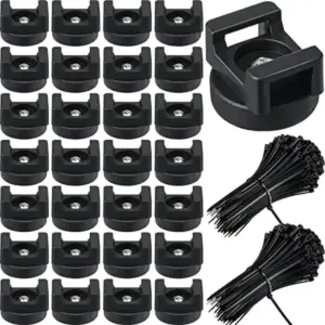 Pieces Magnetic Zip Tie Mount Multipurpose Cable Holder Magnets Magnetic Wire Management Bases with Heavy Duty Zip Mount Nylon