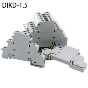 Din Rail Terminal Block 10Pcs DIKD-1.5 Three Layer 3 Level Sensor Actuator Triple Wire Connector DIKD1.5 Wire Conductor
