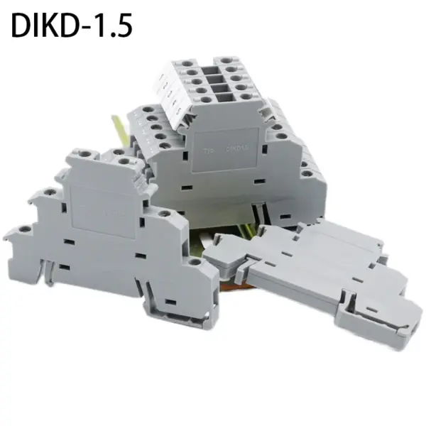 Din Rail Terminal Block 10Pcs DIKD-1.5 Three Layer 3 Level Sensor Actuator Triple Wire Connector DIKD1.5 Wire Conductor