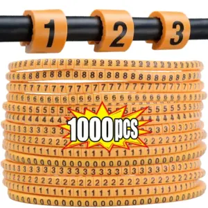 500/1000Pcs Wire Cable Marker Set PVC Number Label Tags Insulated Waterproof Cable Sleeve Identifier for Electrical WiringRepair