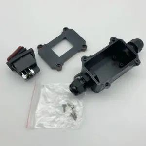 Waterproof Marine Rocker Switch With LED Outdoor Junction Box Inline Power Cord Power Switch IP65,12V/24V/220V,Screw Wiring