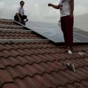 Solar Tile Pitched Roof Anodized Aluminium Solar Rail Panel Mounting System with Stainless Steel Hooks
