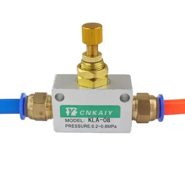 Silver Tone One-Way Restrictive Air Flow Speed Control Valve KLA-06/08/10/15 Thread 1/8 1/4 3/8 1/2 Inch BSP Throttle Valve