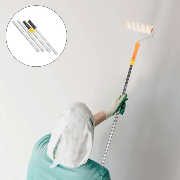 Telescopic Paint Roller Extension Pole Stainless Steel Extendable Rod for Painting Ceilings Walls Smooth Finish Painters